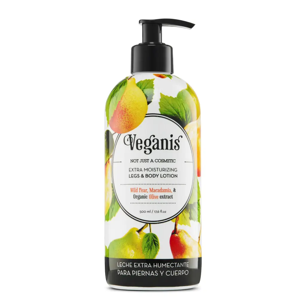 Leche Extra Humectante Para Piernas y Cuerpo De Pera Veganis