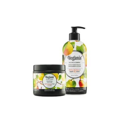 [25CPVE00002000] Kit Extra Humectante Para Piernas y Cuerpo Con Pera Silvestre, Macadamia y Extracto Orgánico de Oliva Veganis